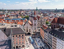 Vista aéra da cidade de Munique
