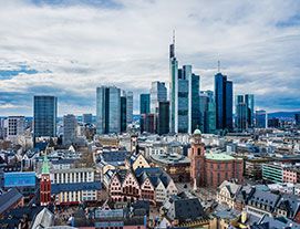 Vista aéra da cidade de Frankfurt