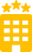 Ícone de um hotel amarelo Ícone de um hotel amarelo