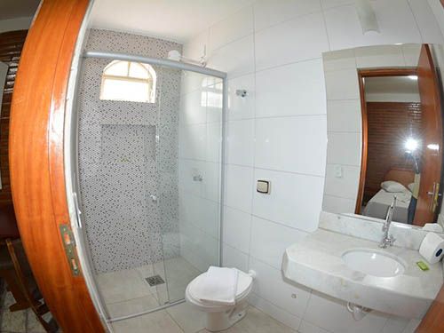 Banheiro da Pousada Recanto das Caldas