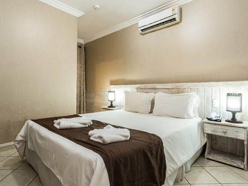 Cama da Pousada Recanto do Lobo