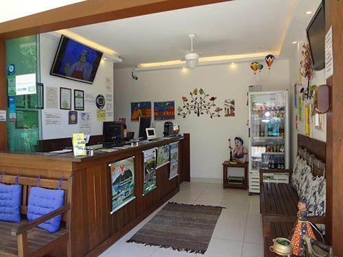 Recepção da pousada Doce Paraty