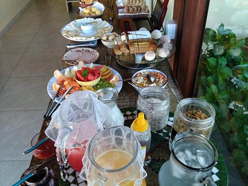 café da manhã da Pousada Quintal da Lua