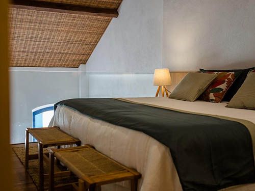 Cama da Pousada Literária de Paraty