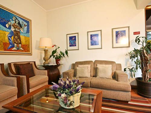 Sofás da pousada Campos de Provence Campos do Jordão