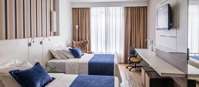 Quarto do Radisson Hotel Curitiba