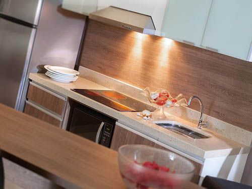 cozinha do Blue Residence Hotel
