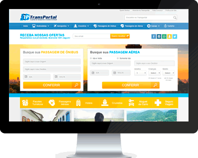 Monitor com uma imagem do site