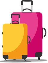 Desenho de malas de viagem.