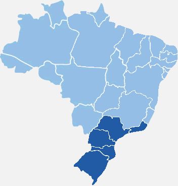 Mapa da viação Brasil Sul