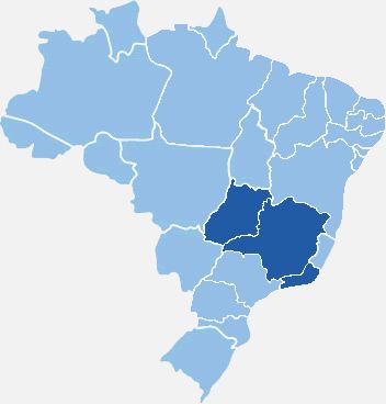 Mapa da viação Expresso Araguari