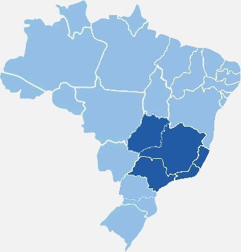 Mapa de atuação da viação Expresso União