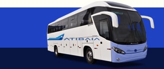 Ônibus com a logo da viação Atibaia