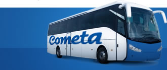 Ônibus com a logo da viação Cometa