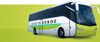 Ônibus com a logo da viação Costa Verde