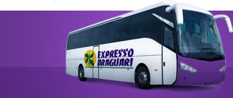 Ônibus com a logo da viação Expresso Araguari