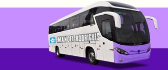 Ônibus com a logo da viação Manoel Rodrigues