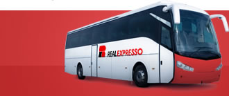 Ônibus com a logo da viação Real Expresso