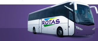 Ônibus com a logo da viação Rotas