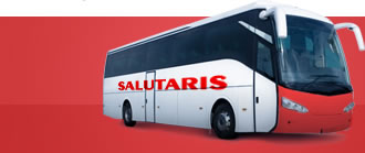 Ônibus com a logo da viação Salutaris