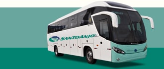Ônibus com a logo da viação Santo Anjo