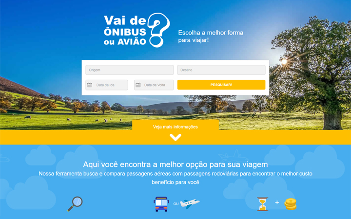 Comparador - Vai de Ônibus ou de Avião Comparador - Vai de onibus ou de avião