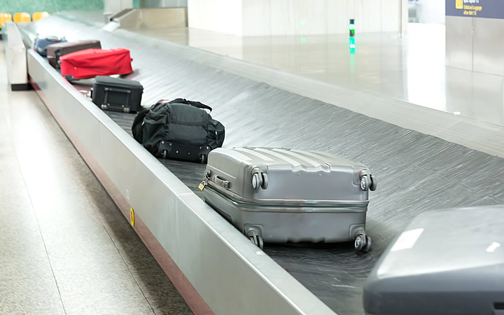 Malas na esteira do aeroporto