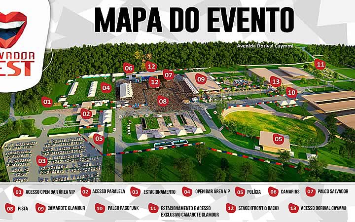 Mapa do evento SalvadorFest Mapa do evento SalvadorFest