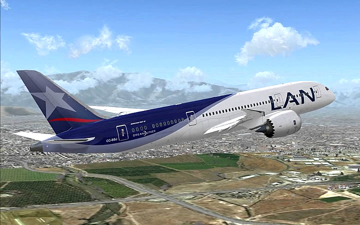 Avião da LAN rumo a Ilha de páscoa