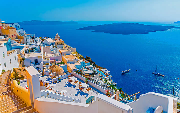 Vista para o Mar Egeu em Santorini