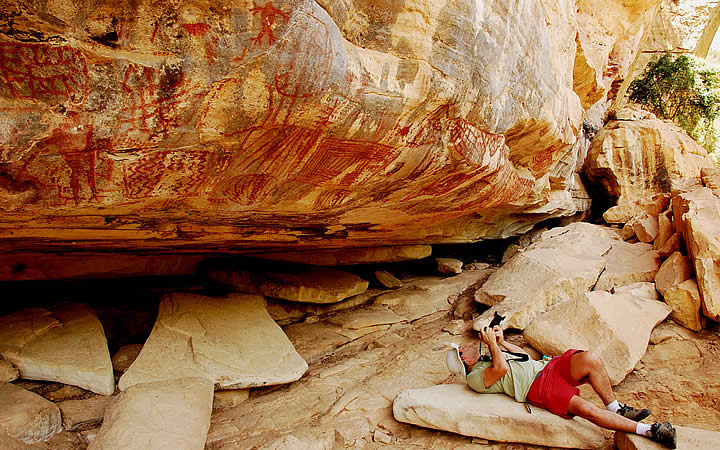 Parque Nacional Vale do Catimbau - Pinturas Rupestres no Sítio Alcobaça