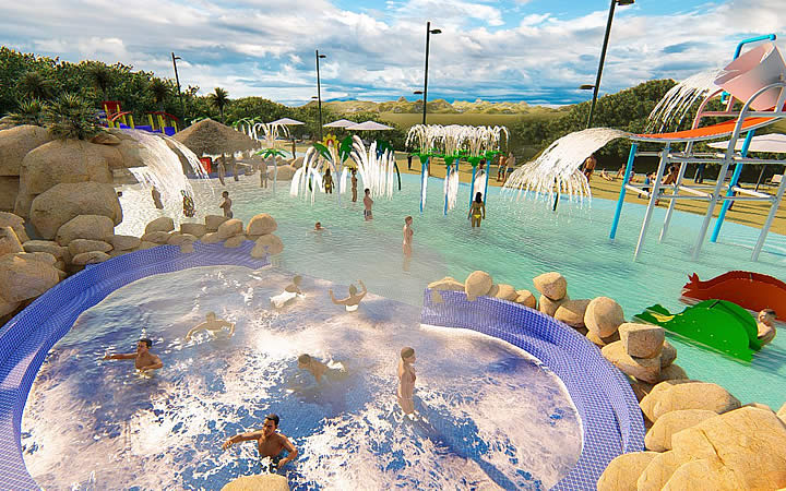 Pessoas na piscina do Thermas Hot World em Águas de Lindóia Pessoas na piscina do Thermas Hot World em Águas de Lindóia