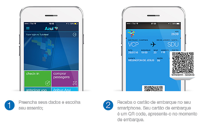 Check in online pelos aplicativos da Azul Check in online pelos aplicativos da Azul