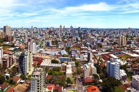 Vista aérea do centro de Caxias do Sul