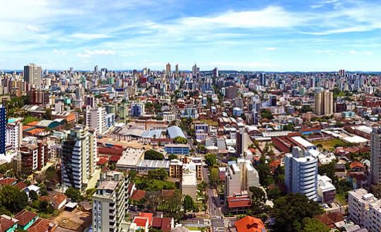 Vista aérea do centro de Caxias do Sul