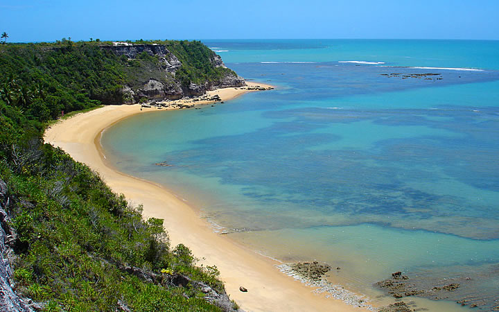 Vista aérea da Praia do Espelho em Porto Seguro Vista aérea da Praia do Espelho em Porto Seguro - Praias da Bahia