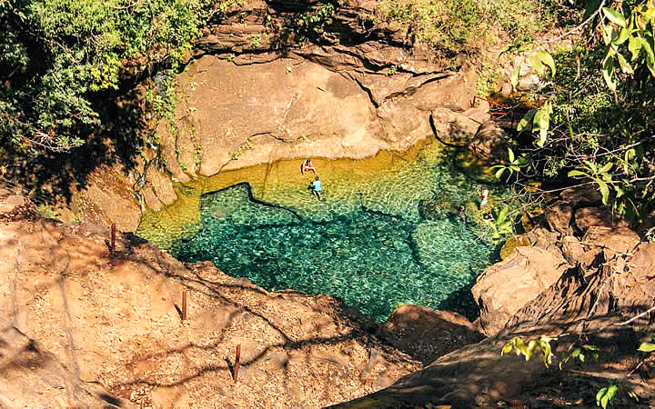 Visão aérea Poço Azul em Chapada das Mesas Visão aérea Poço Azul em Chapada das Mesas