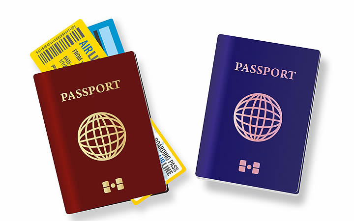 Passaporte e bilhete de viagem Passaporte e bilhete de viagem