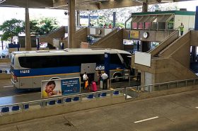 Saída de ônibus na Rodoviária de Jabaquara Saída de ônibus na Rodoviária de Jabaquara