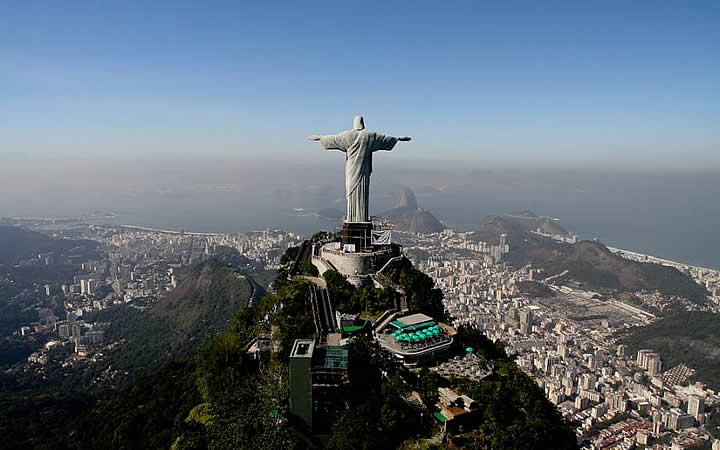 Vista aérea do Cristo Redentor Vista aérea do Cristo Redentor