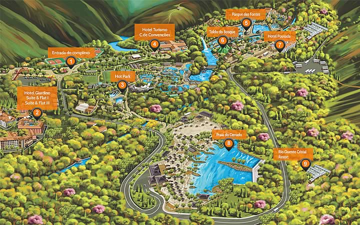 Mapa do Rio Quente Resorts Mapa do Rio Quente Resorts