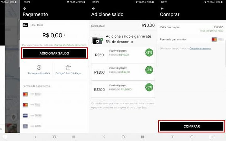 Formas de pagamento no Uber Formas de pagamento no Uber