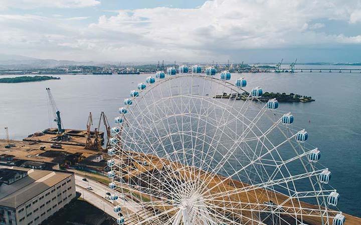 Visão aérea da roda gigante Riostar