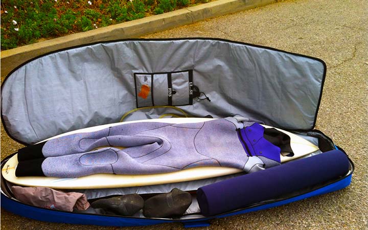 Bagagem especial de surfista