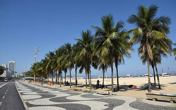 Calçadão na orla de Copacabana Calçadão na orla de Copacabana