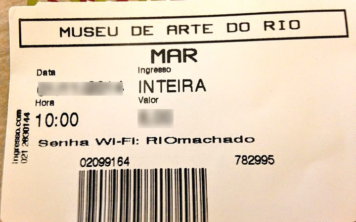 Ingresso Museu de Arte do Rio