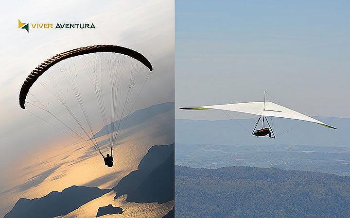 Voos de parapente e asa delta Voos de parapente e asa delta