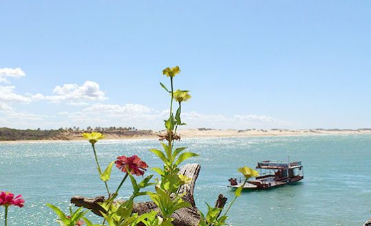 Barcos no mar em Tibau do Sul